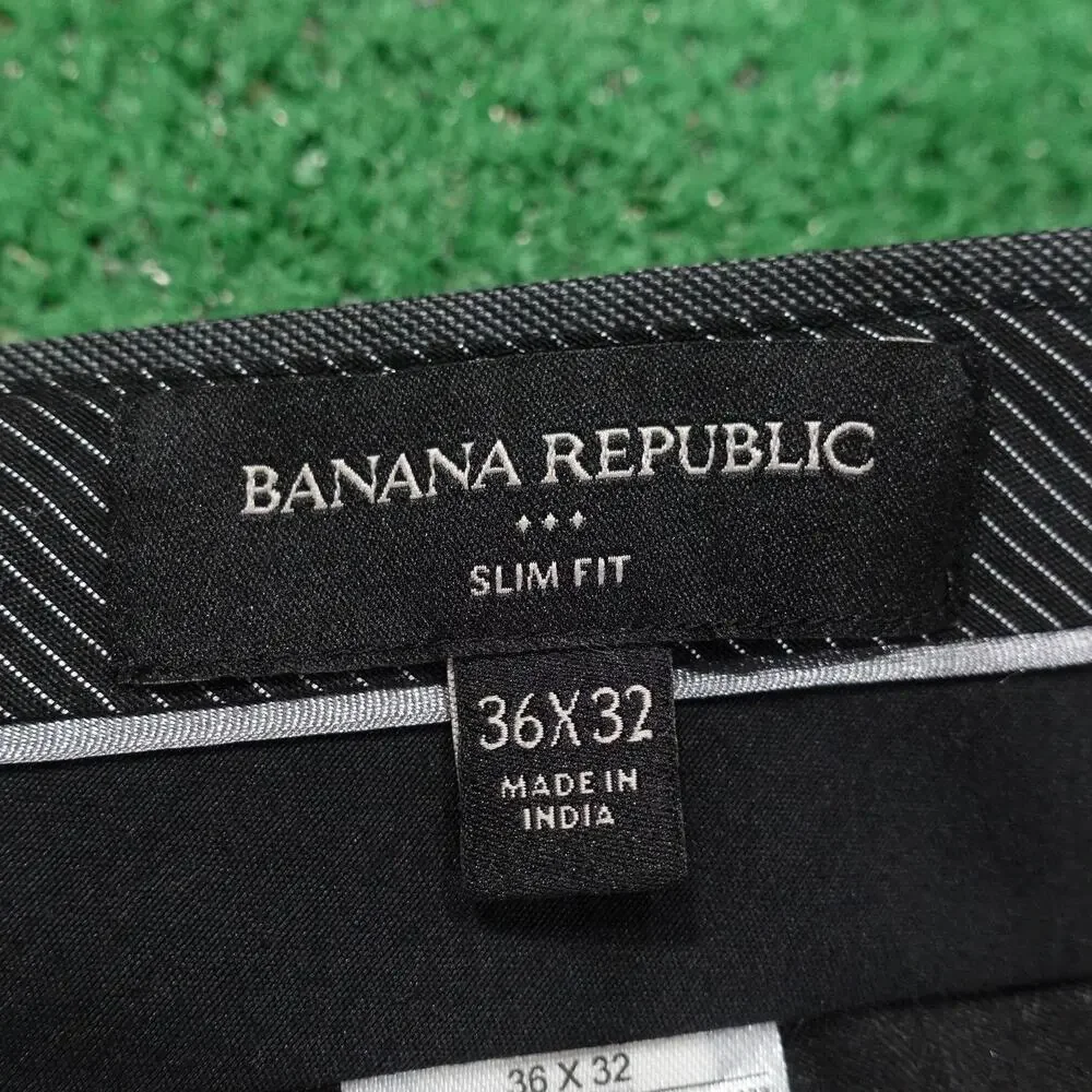 Banana Republic Pants Mens 36x32 Gray Slim Fit Dress Slacks‎ Waist 37x31